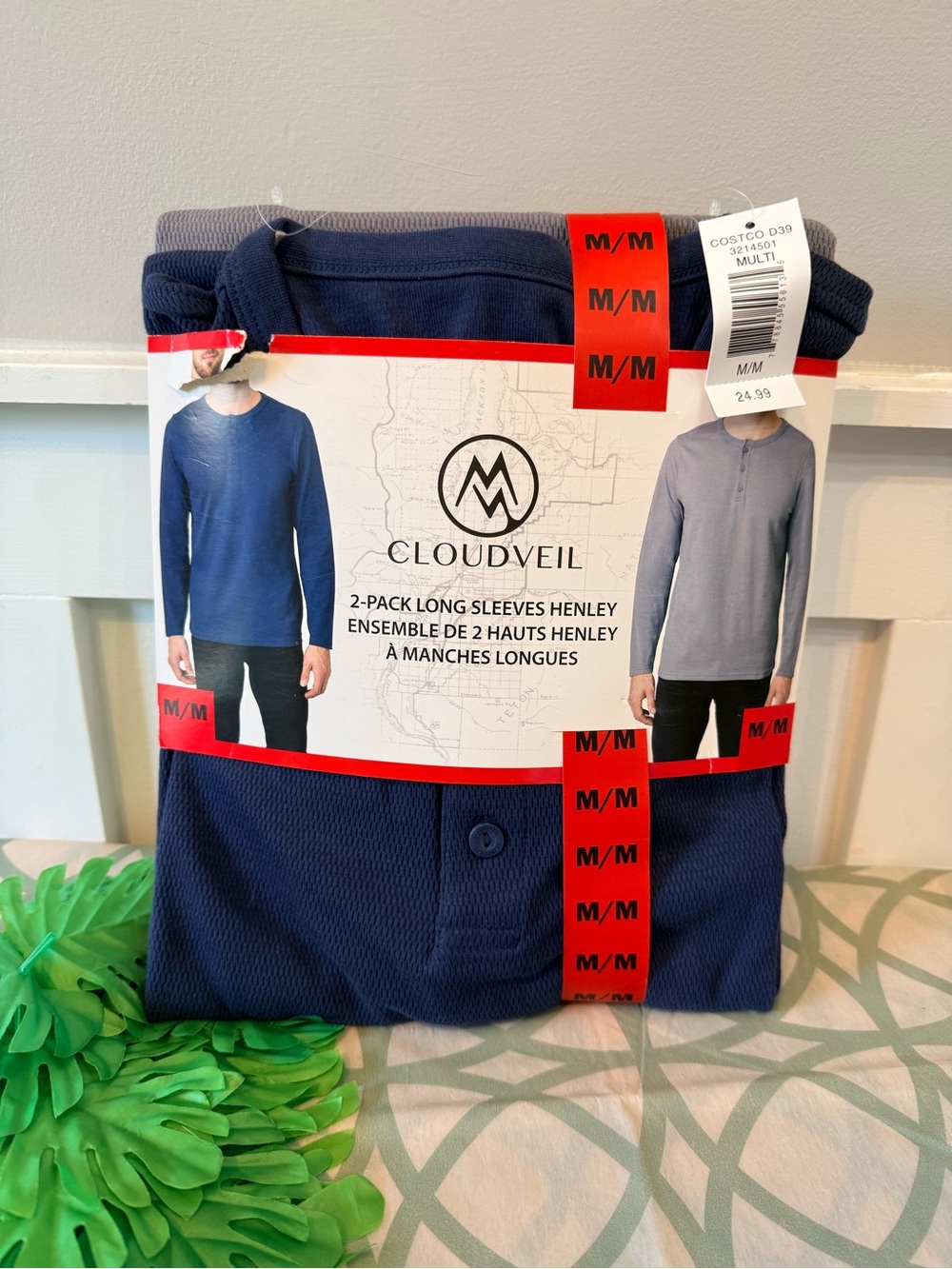 Cloudveil 2-Pack Long Sleeve Cotton Blend Henley